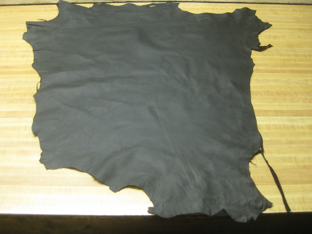 Black Italian Lamb Leather Hide #0009083
