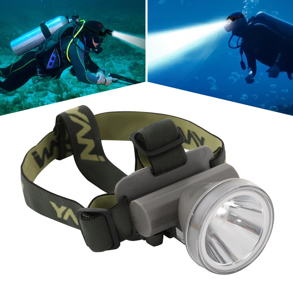 Rechargeable LED Diving Headlamp with Adjustable Angle and Waterproof Design