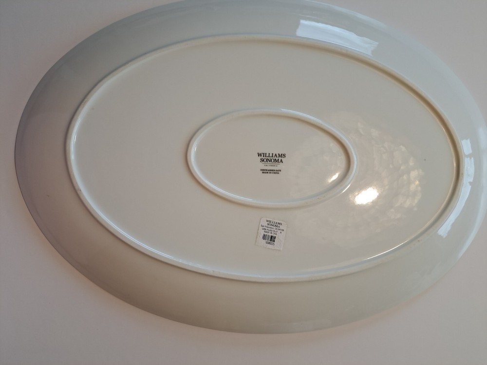 Williams Sonoma GREEN BOTANICAL PLAID Serving Platter