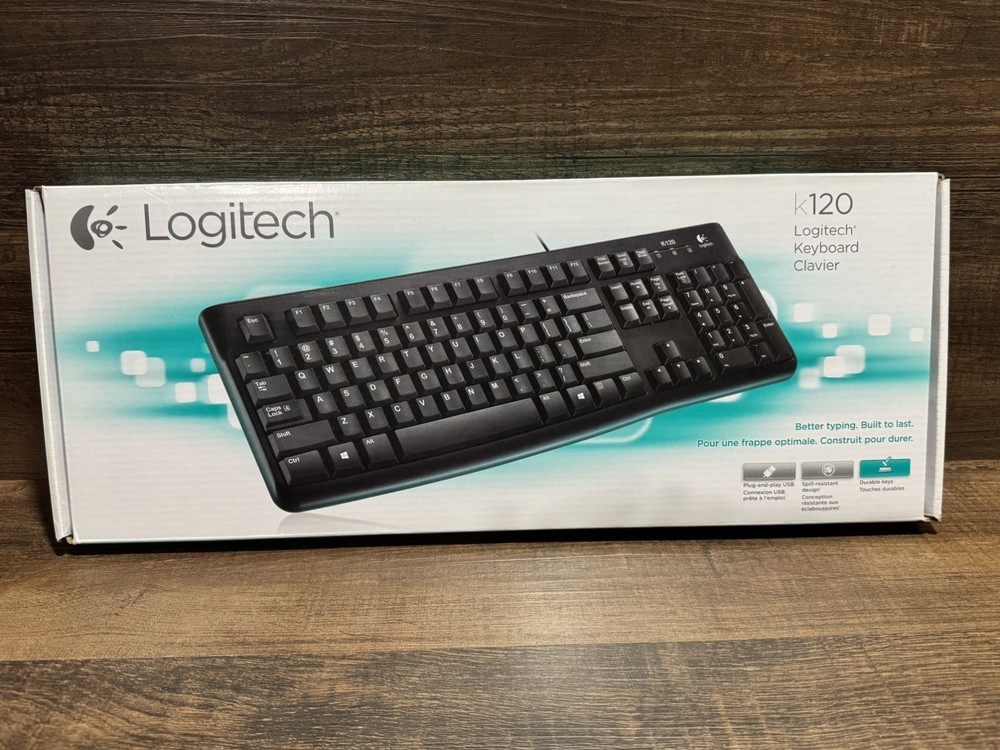 Logitech K120 Desktop Keyboard USB Black- NEW