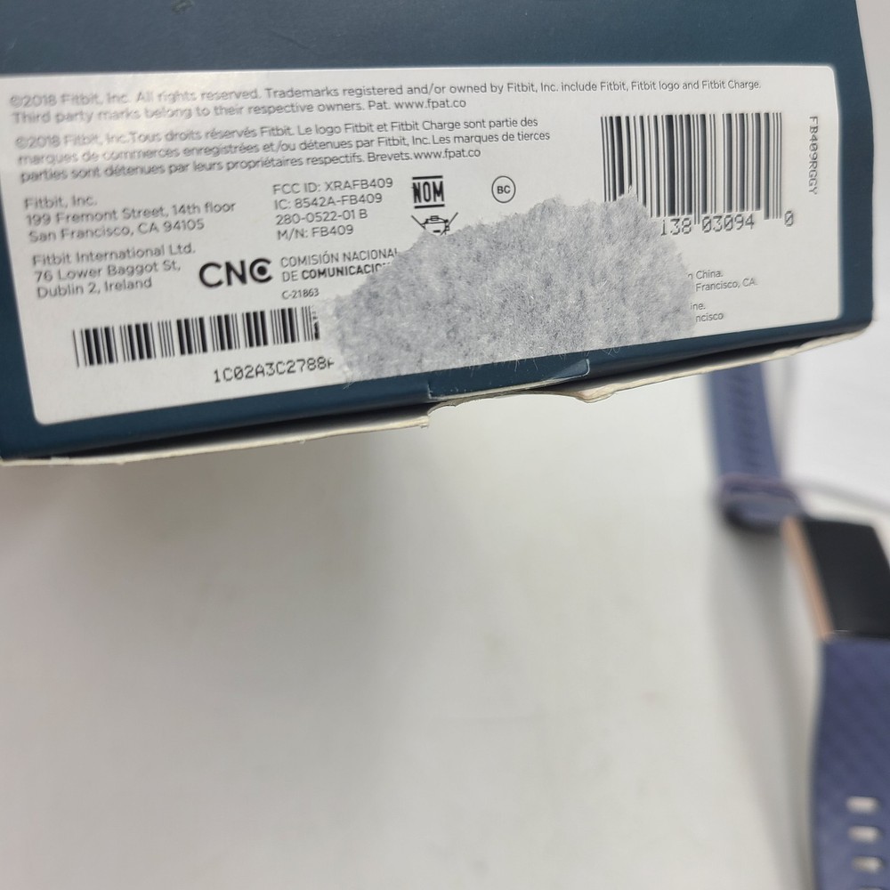 Fitbit Charge 3 Activity Tracker Blue/Gray and white bands