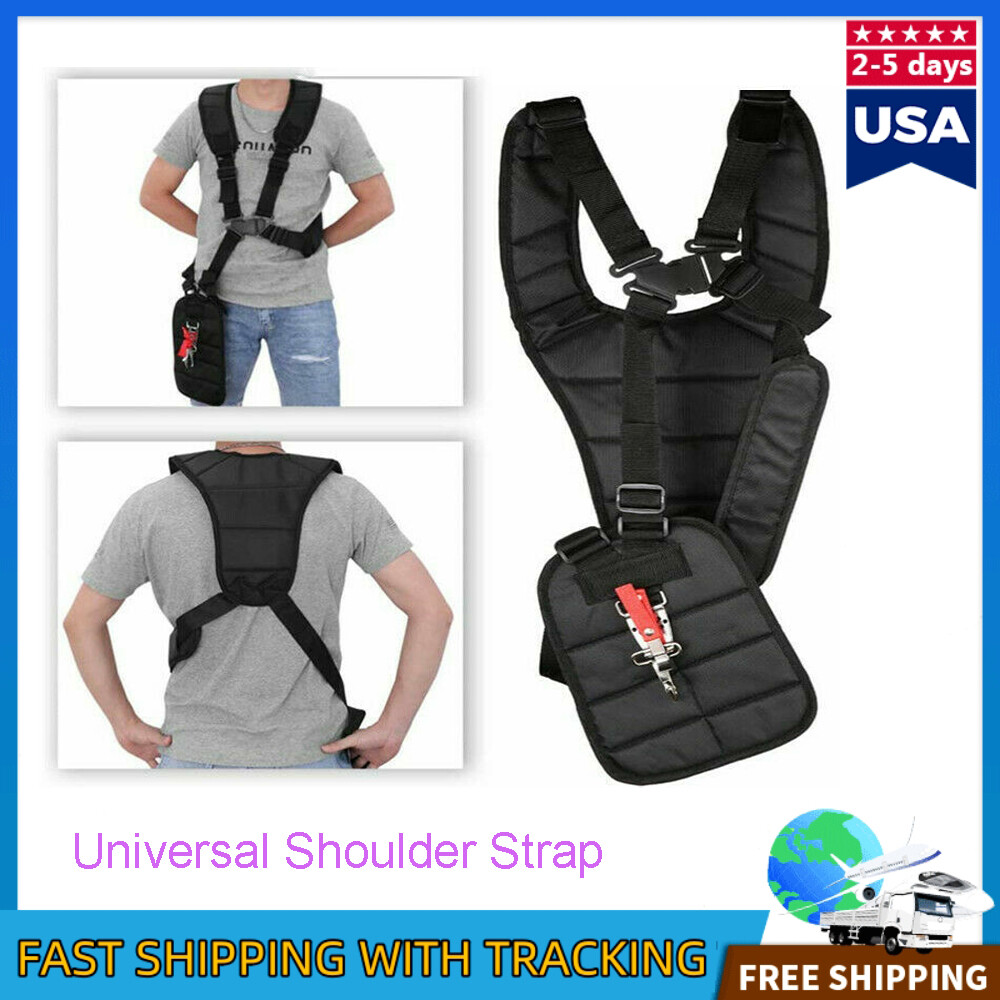 Double Shoulder Strimmer Padded Belt Harness Strap for Brush Cutter& Trimmer