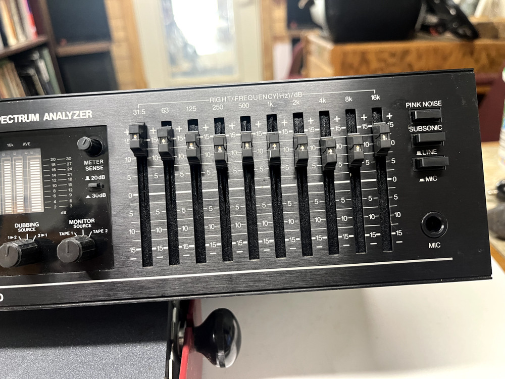 BSR EQ-3000 Stereo Frequency Graphic Equalizer Spectrum Analyzer - Black