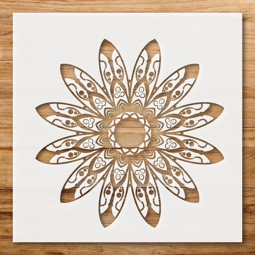 Mandala Design Background Wall Art Reusable Plastic Stencil - StencilAir