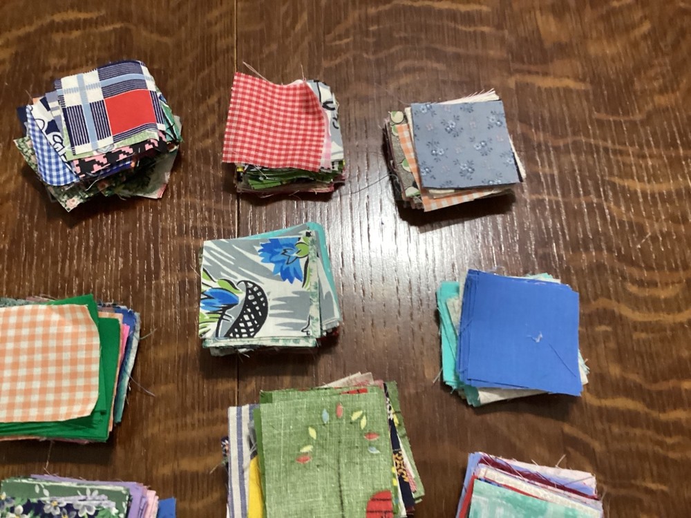 hand cut fabric squares for quilting