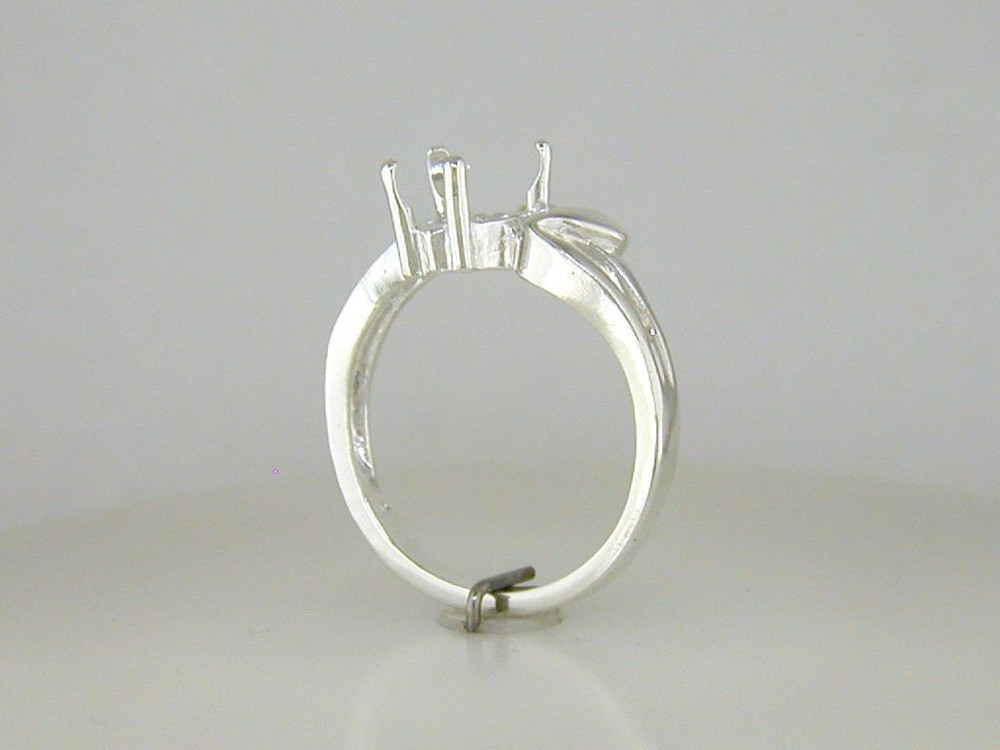 8 mm Heart Shadow Ring Setting Sterling Silver
