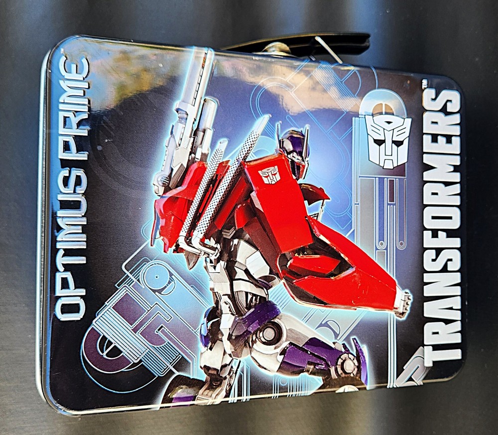 Hasbro 2014 Transformers Optimus Prime Tin Activity Lunch Box (EUC)