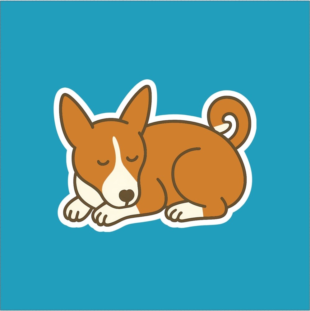 Basenji Sleeping Sticker