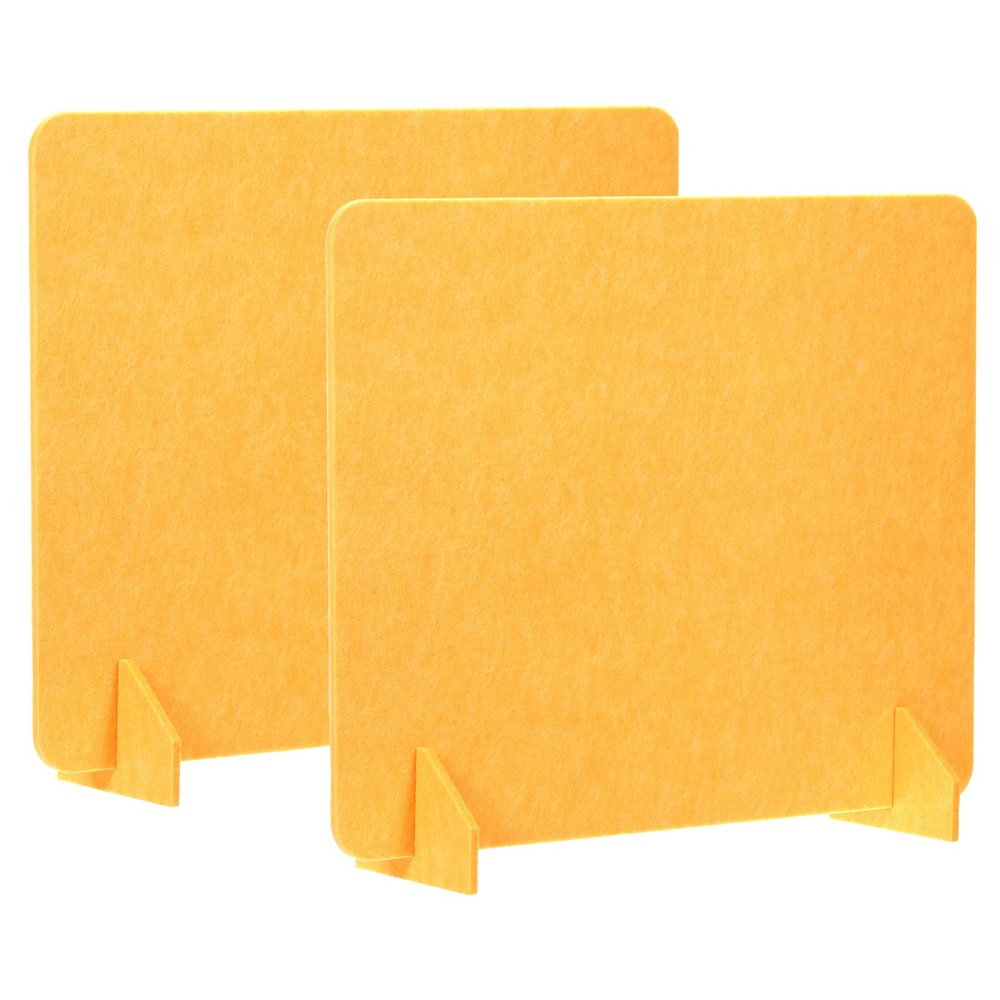 2 Set 24" x 24" Desk Divider Privacy Panel with 4Pcs Support Feet,Yellow