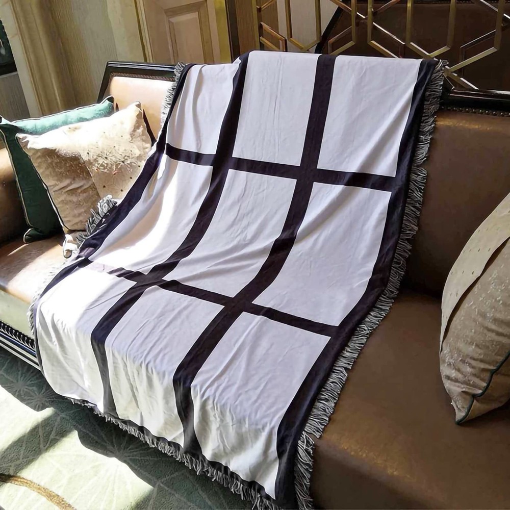 2 Pack Sublimation Blanks Throw Blanket with 9 Photos Panel 40"X60",100% Poly...