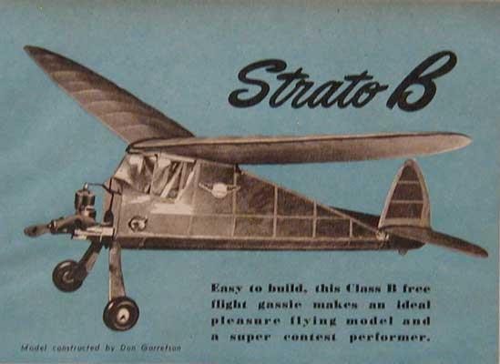 Class B FF Plane 1946 How-To build PLANS Contest flyer STRATO