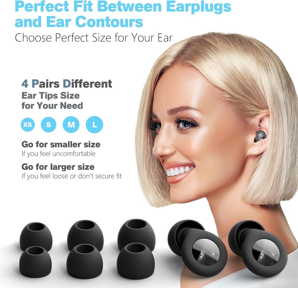 30dB Reusable Silicone Sleep Earplugs