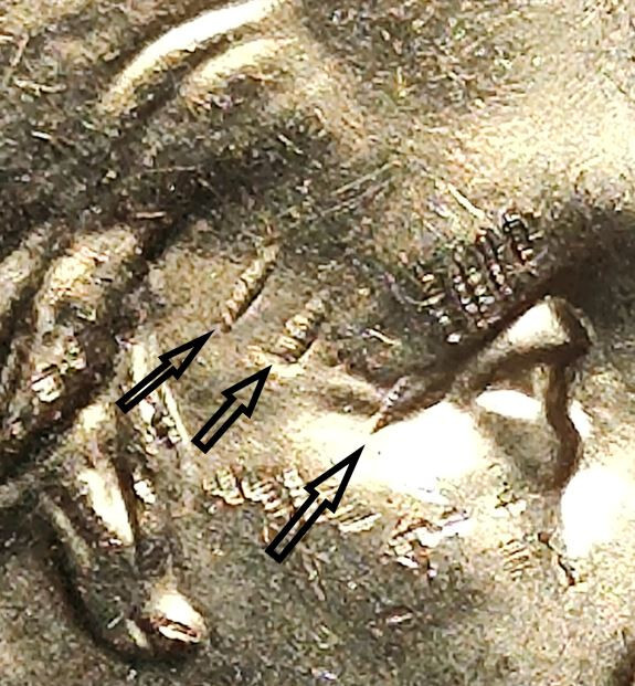 2023 P  Bessie Coleman Quarter die Gouges on Obverse & machine doubling on back