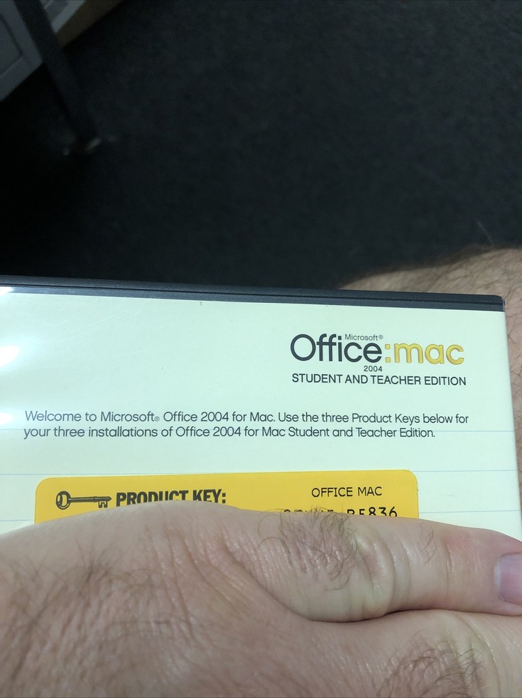 Microsoft office 2004 for Mac student and teacher old version 3 User Installs