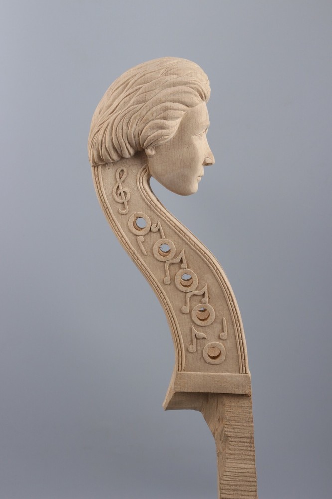 5 String Advanced Maple 4/4 Cello Neck Hand-Carved Cello Head Neck