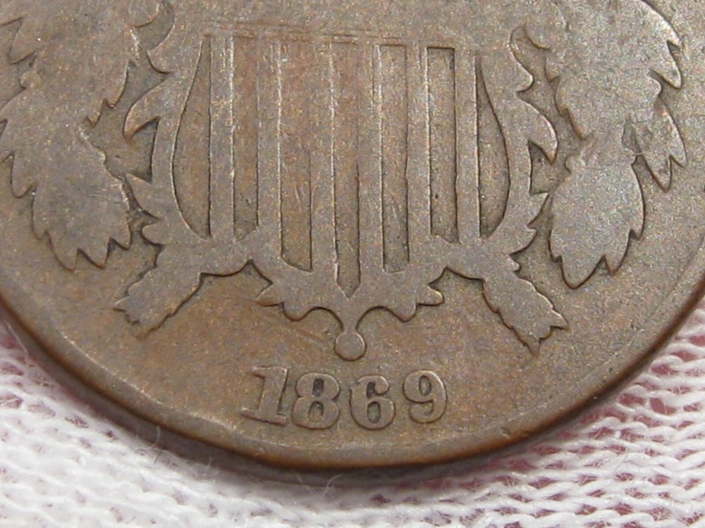 1869 US 2¢ Two Cent Piece. #18