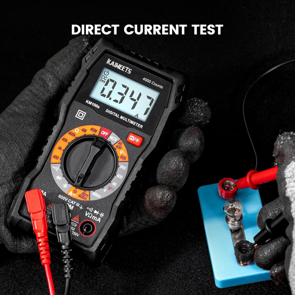 Digital Multimeter 4000 Counts, Voltage Tester with Accurate Ohm Volt Amp Readin