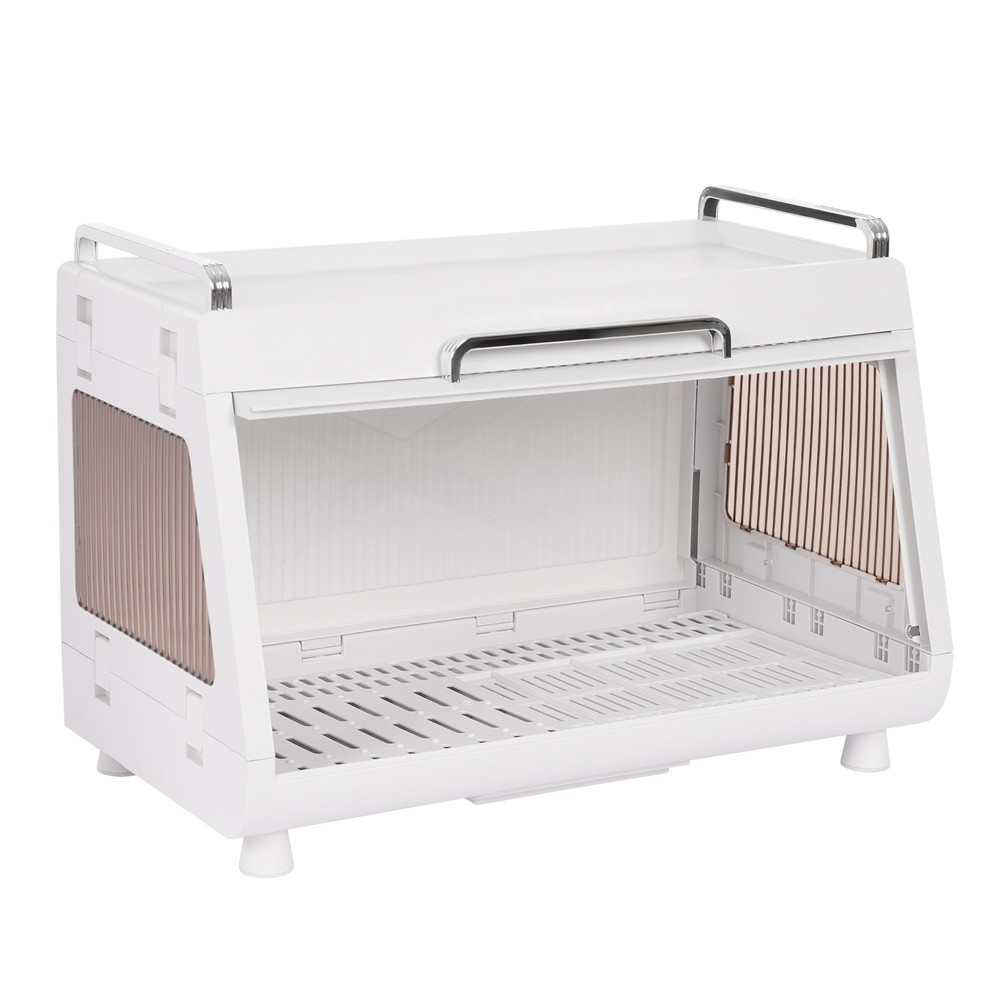 Dish Drying Rack Drying Drainer, Dish Drying Rack and Drain Board with Lid Cover