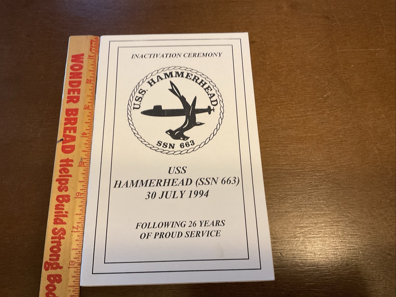 Inactivation Ceremony USS HAMMERHEAD SSN 663 Handout Pamphlet Vintage