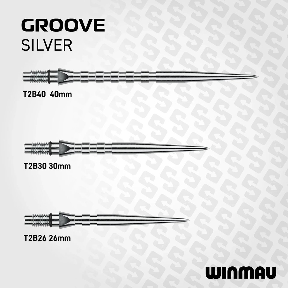 Winmau Switch Steel Tip Points - Grooved Silver 40mm