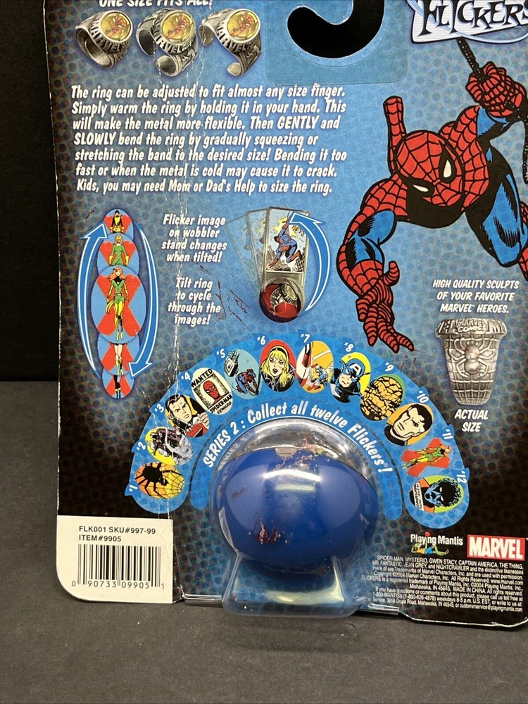 Marvel Flicker Rings Amazing SpiderMan #2 Series 2 NIB 2004