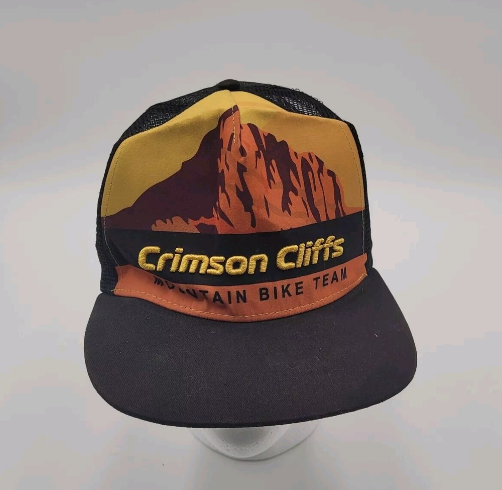 Hyperthreads Crimson Cliffs Mountain Bike Team Trucker Hat Adjustable W Flaw