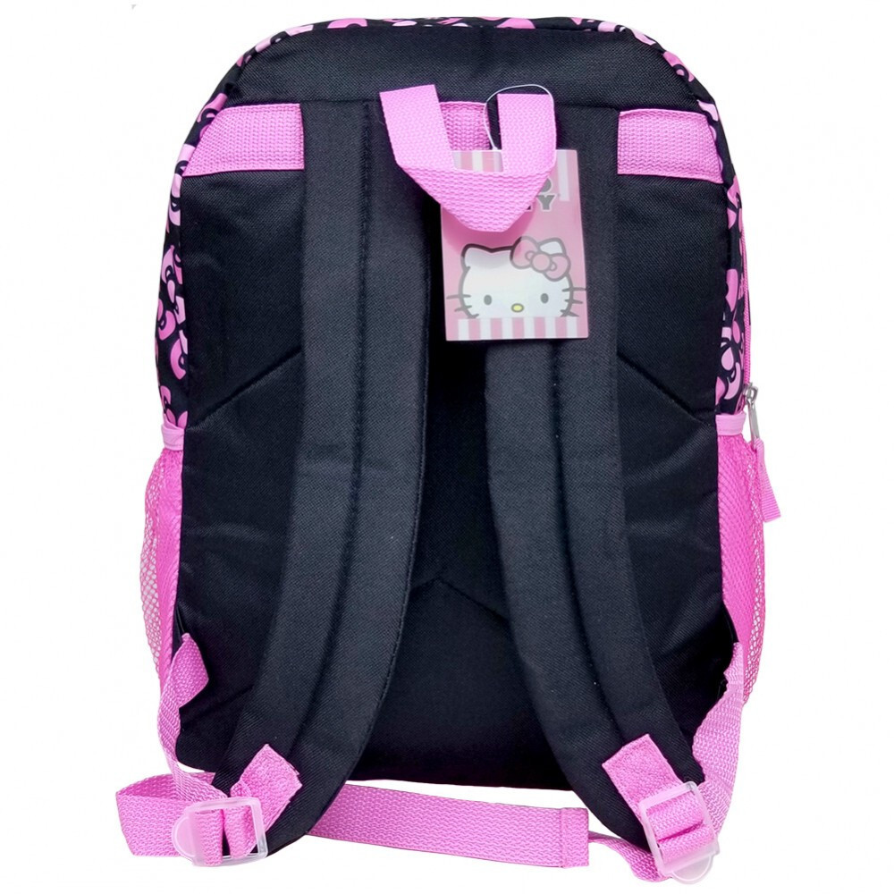 Large Backpack - Hello Kitty - Heart Black Pattern 16" #C6CF63