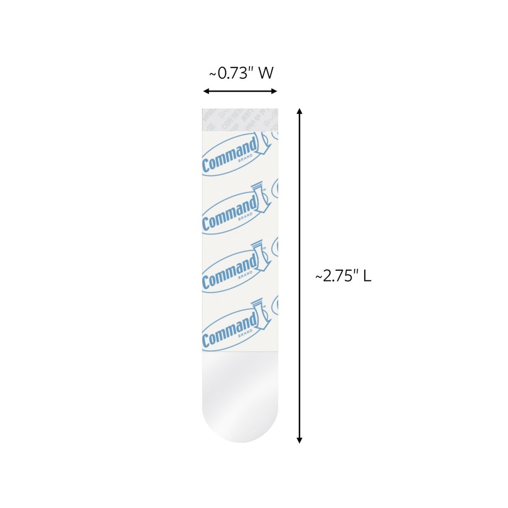 Command Refill Strips, Medium, Clear, 12-Strips 12 Clear