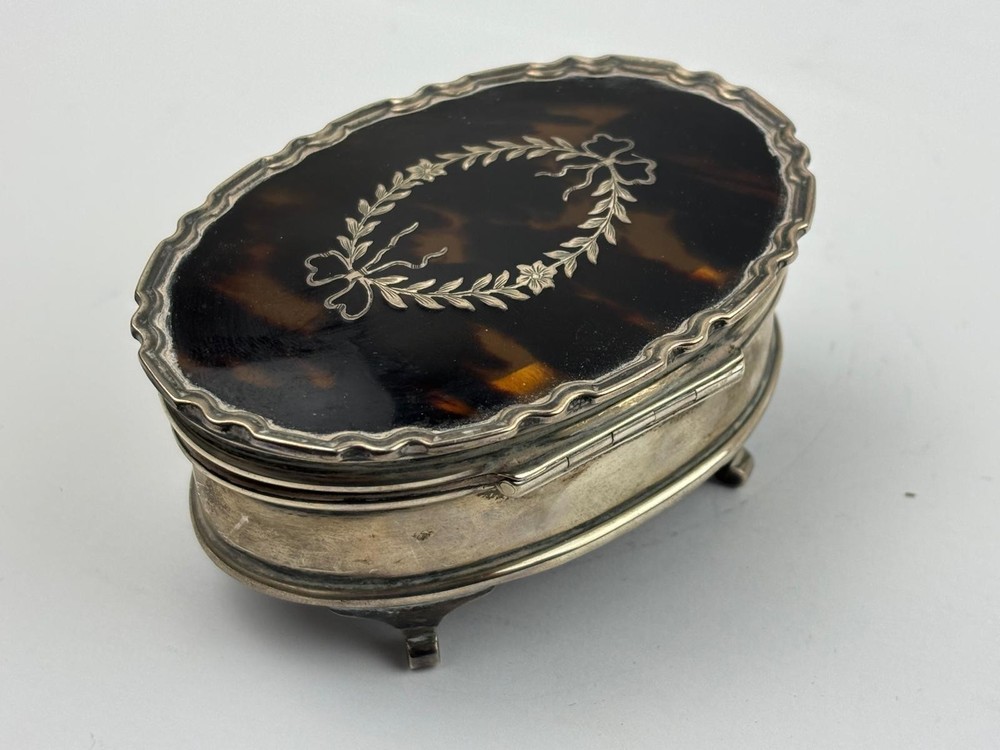 Silver And Turle Shell Jewellery Box