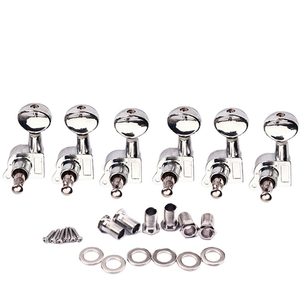 Chrome Plated 6R Inline Guitar String Tuning Pegs Tuners Sealed Machine Head