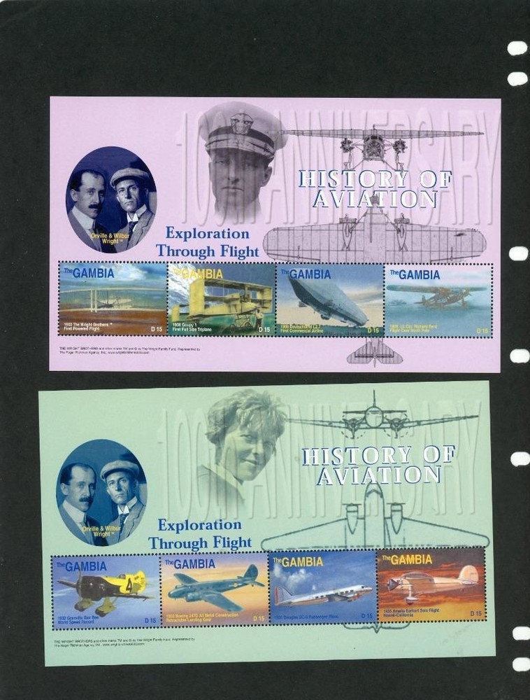 Gambia 2003 Planes Scott# 2748-9 Mint LH