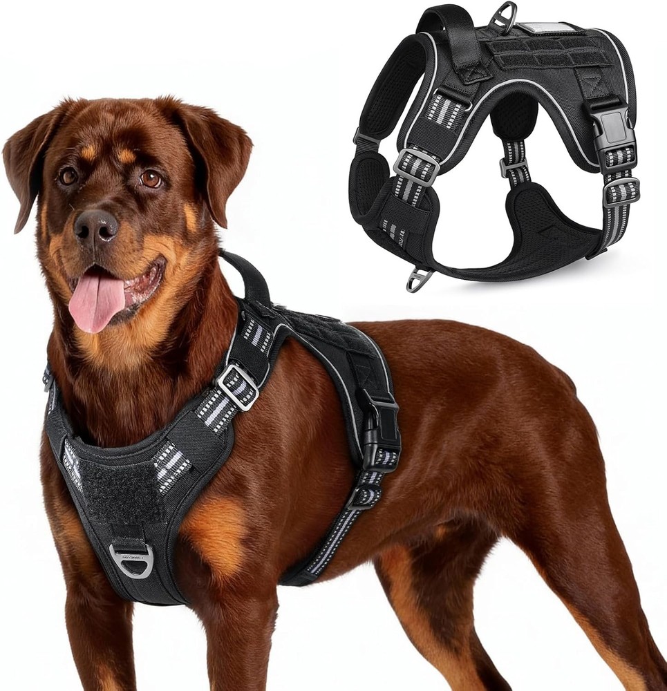 No Pull Tactical Dog Harness Large Black