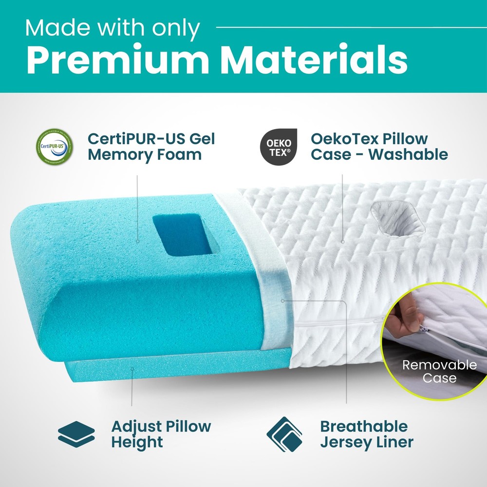 Ear Pillow with Hole | Ear Piercing Pillow | Adjustable Memory Foam with for ...