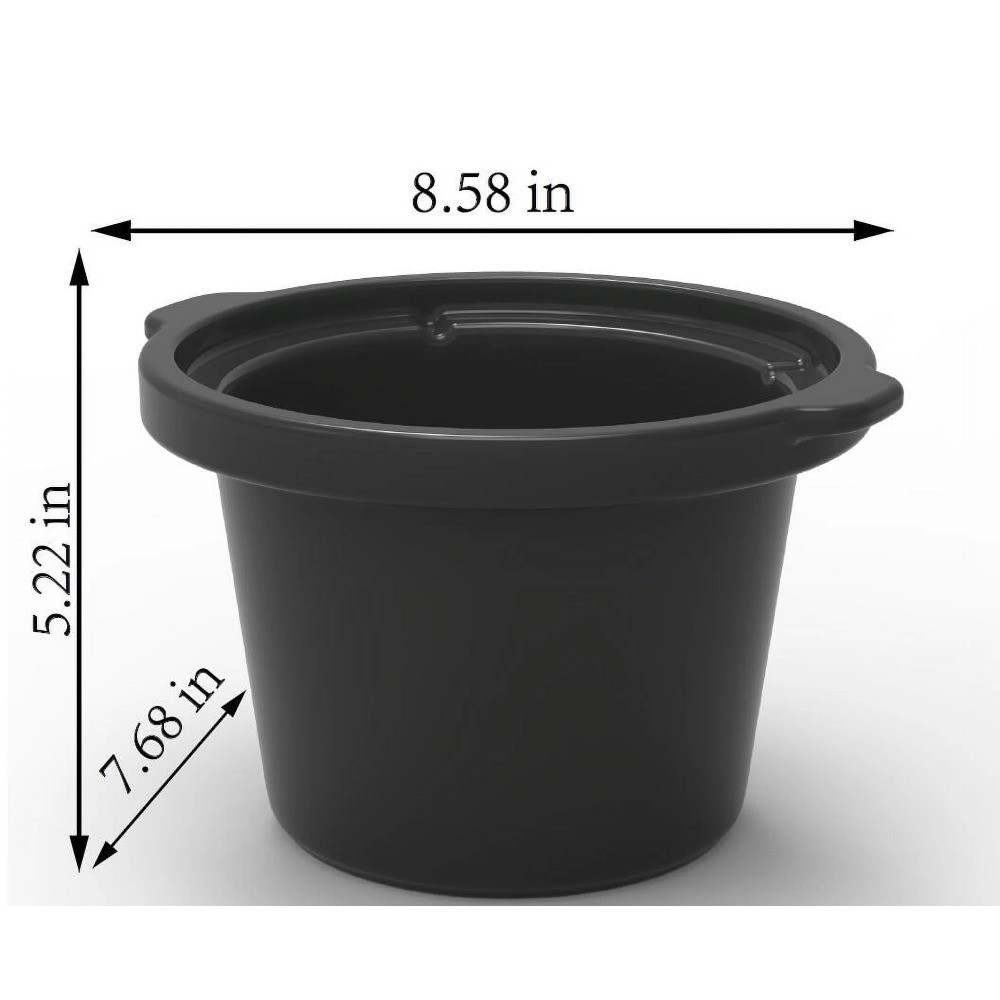 2 Qt Manual Slow Cooker, Matte Black