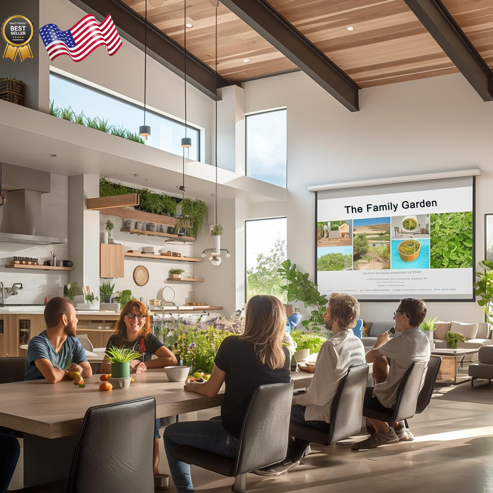 120" Motorized Projector Screen Electric 16:9 Projector Screen with Remote