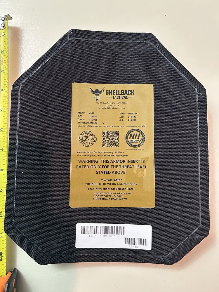 Shellback Tactical 4s17 Level 4 Ballistic Plate