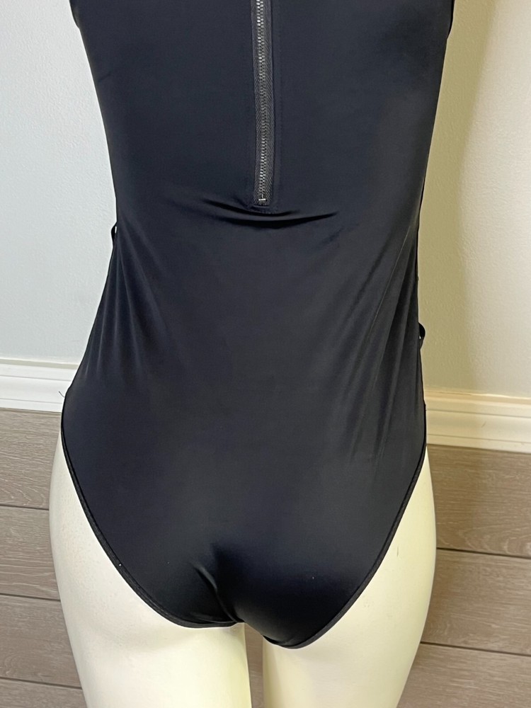 Bodysuit Teddy Black Second Skin Stretch Size Small