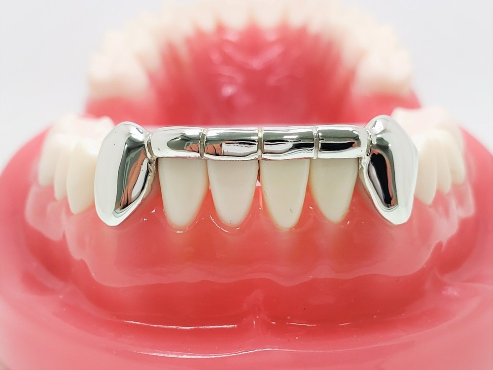 925 Solid Sterling Silver Front Bar Tip Covering Custom Hand Made Grill Grillz