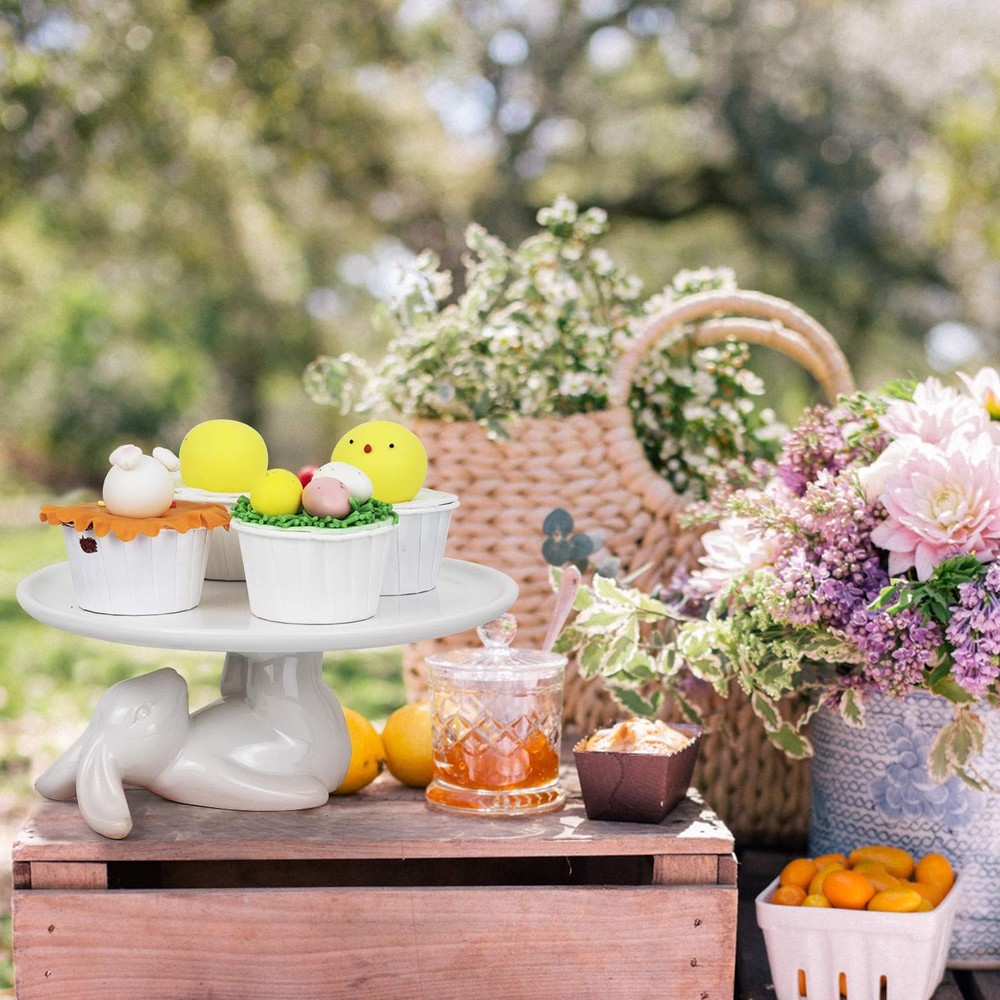 LA JOLIE MUSE Cupcake Stand, Easter Decorations, Ceramic Dessert Plates for E...