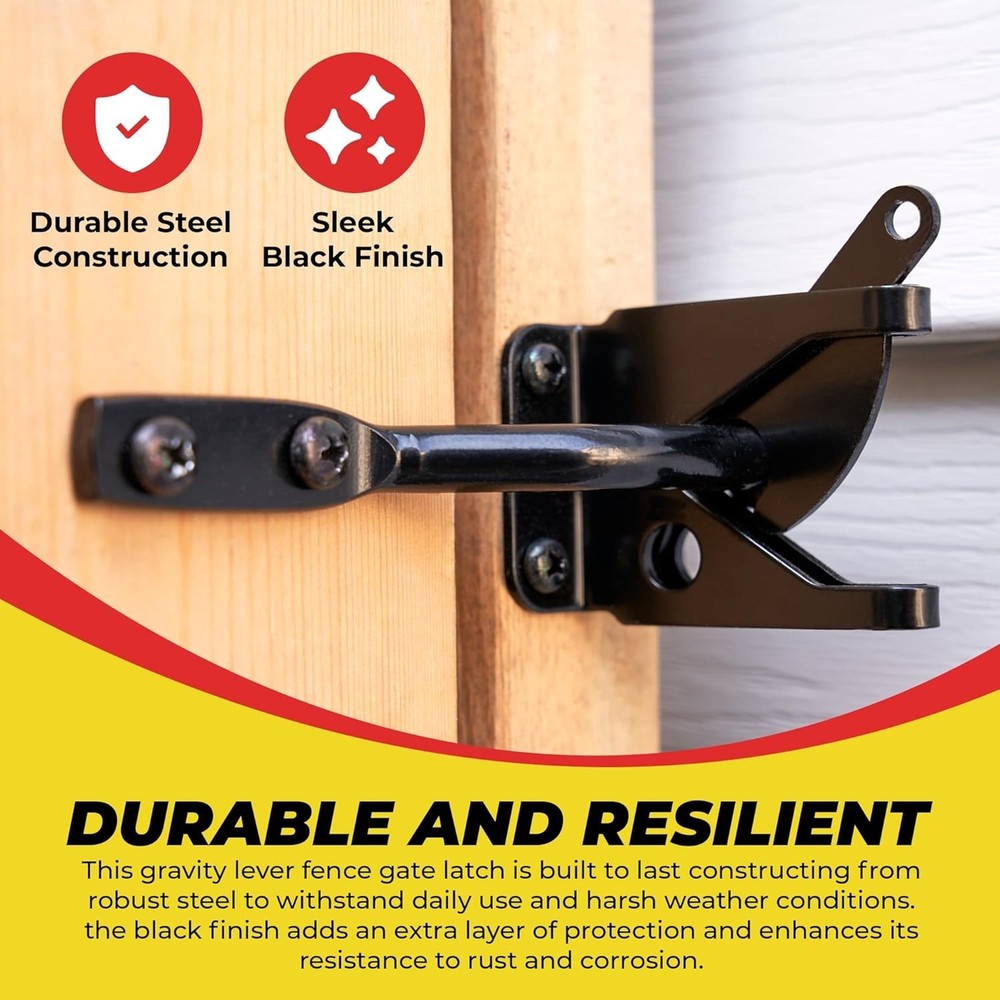Versatile Garden Gate Latch with Automatic Locking and Quick Install Features