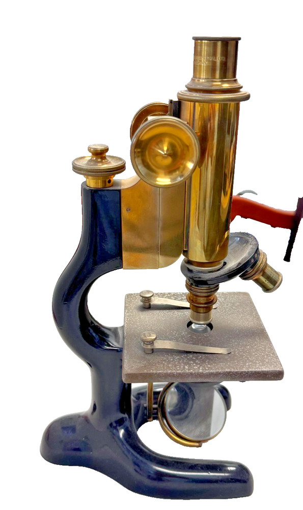 Antique Brass and Enamel Microscope
