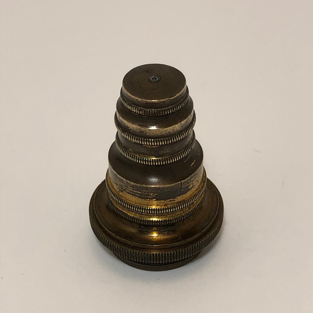 ANTIQUE #10 MARKED BRASS OBJECTIVE LENS MICROSCOPE