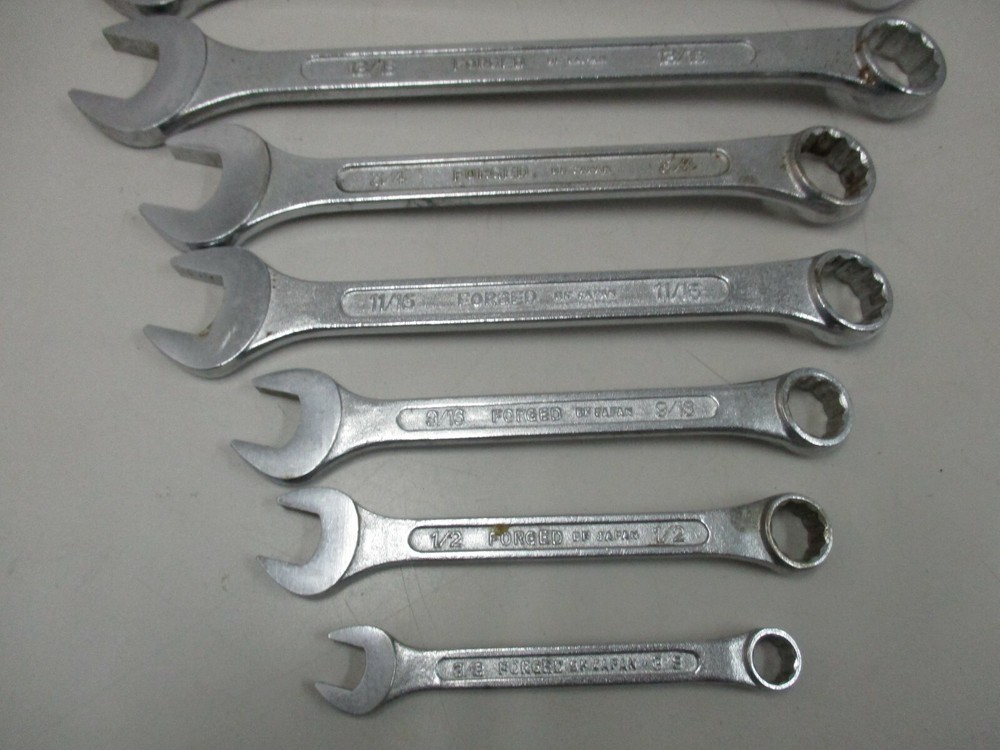 Sears 9pc 12 Point SAE Combination Wrench Set Forged BF Japan