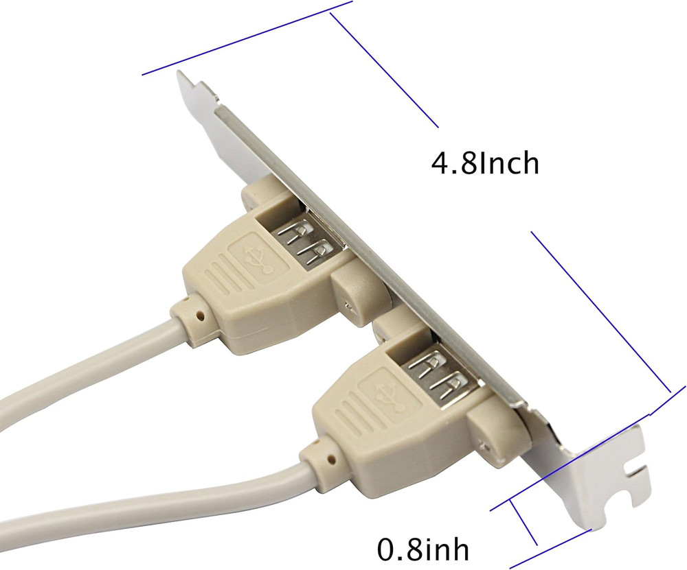 （2-Pack Computer Cables & Connectors New 2 Port USB 2.0 Motherboard Rear Panel E