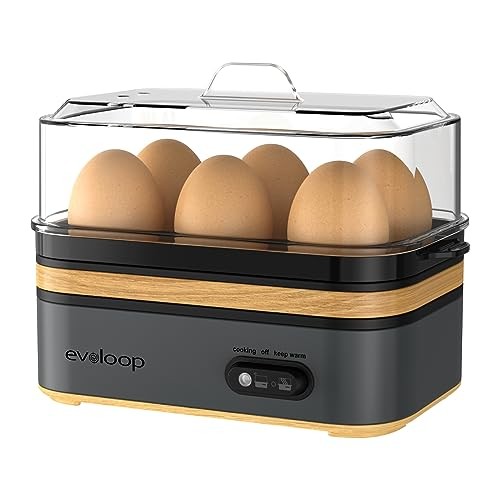 Rapid Egg Cooker Electric 6 Eggs Capacity, Soft, Medium, Hard Boiled, Black
