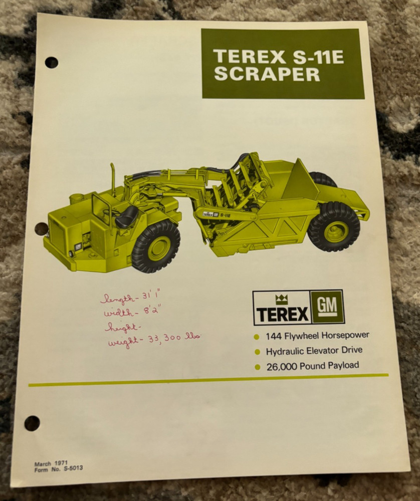 Terex S-11E Scraper Pan Brochure FCCA25