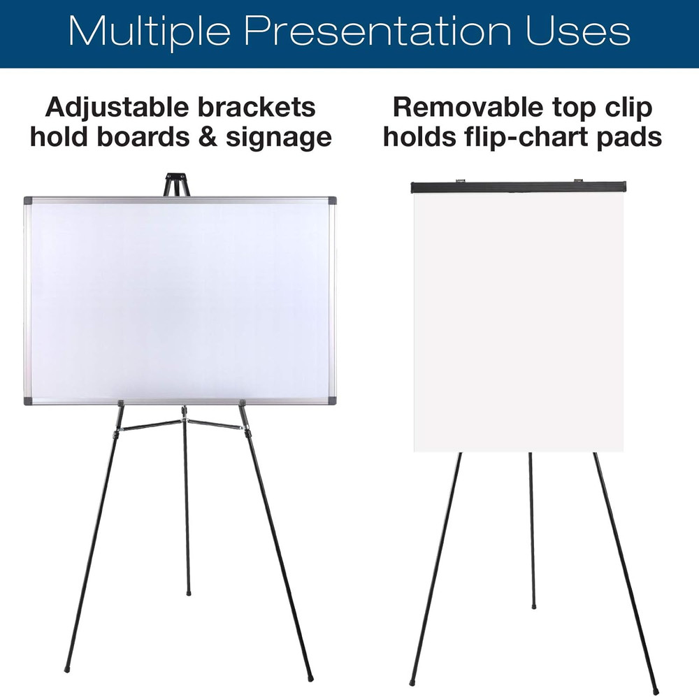 Aluminum Flip-Chart Presentation Easel Stand: 2-Pack with Telescoping Legs, 70 I