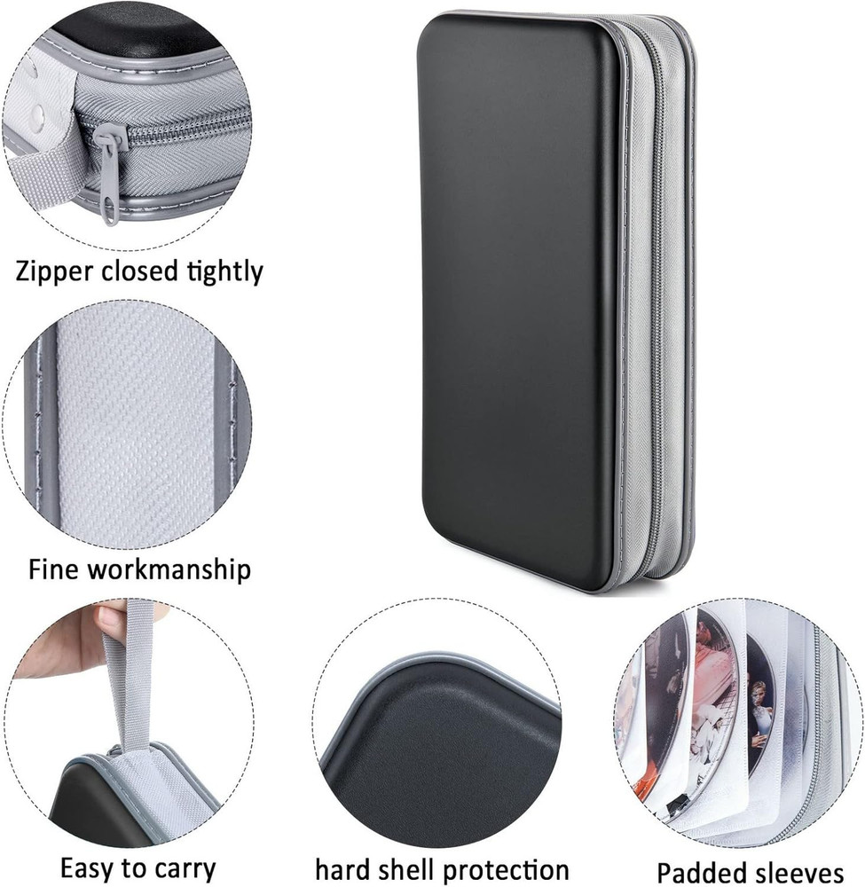 DVD Case, CD Case Holder Wallet Binder 96 Capacity CD/DVD Cases Storage Holder B