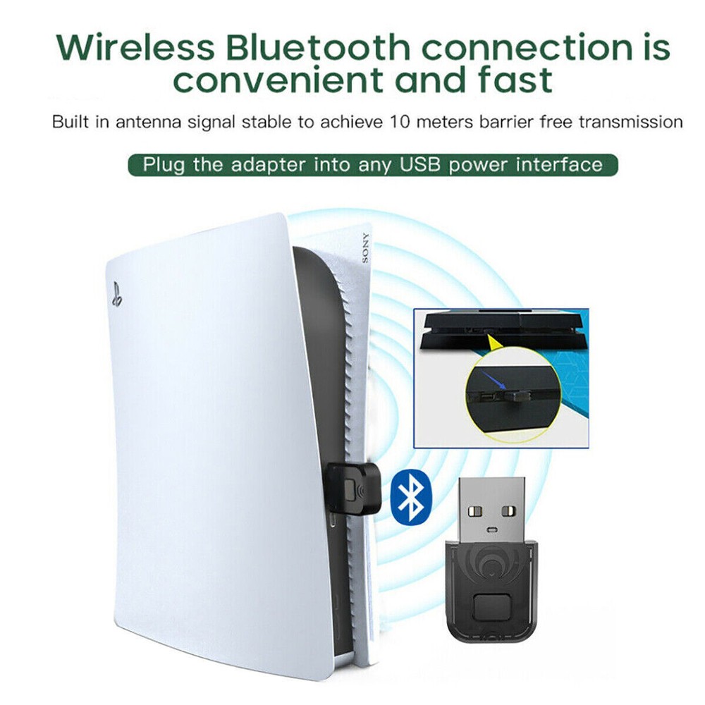 For PS5 PS4 Switch PC Bluetooth USB Dongle Headset HIFI Audio Receiver Adapter