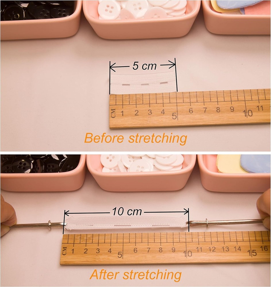Flat Sewing Band Spool with Buttonholes, Elastic Stretchable, Ideal for DIY W...